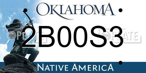 2B00S3 Oklahoma License Plate