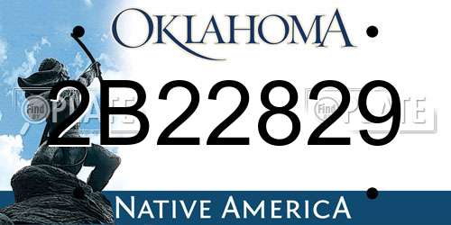 2B22829 Oklahoma License Plate
