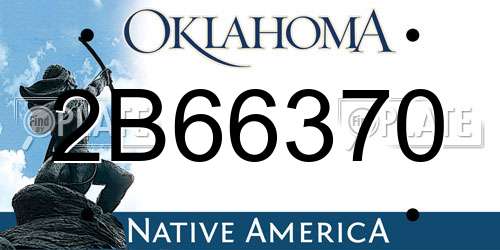 2B66370 Oklahoma License Plate
