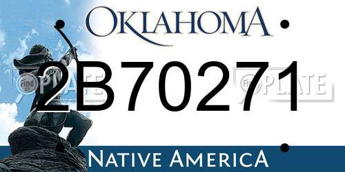 2B70271 Oklahoma License Plate