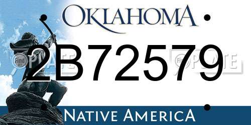 2B72579 Oklahoma License Plate