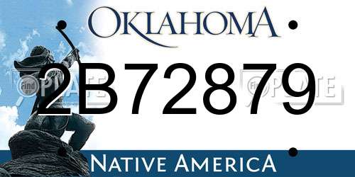 2B72879 Oklahoma License Plate