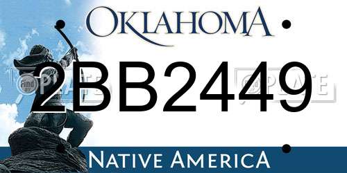 2BB2449 Oklahoma License Plate