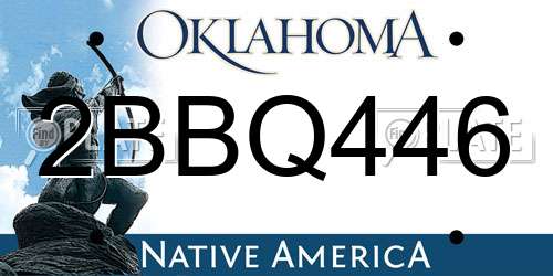 2BBQ446 Oklahoma License Plate
