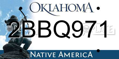 2BBQ971 Oklahoma License Plate
