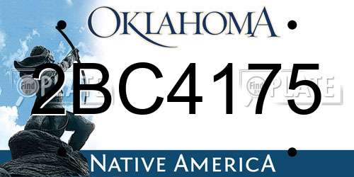 2BC4175 Oklahoma License Plate