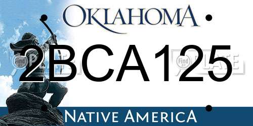 2BCA125 Oklahoma License Plate