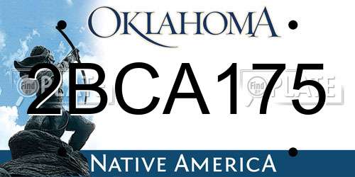 2BCA175 Oklahoma License Plate