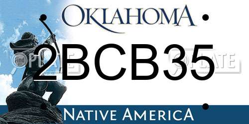 2BCB35 Oklahoma License Plate