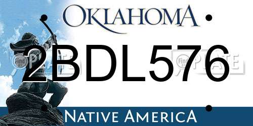 2BDL576 Oklahoma License Plate