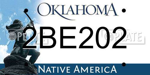 2BE202 Oklahoma License Plate