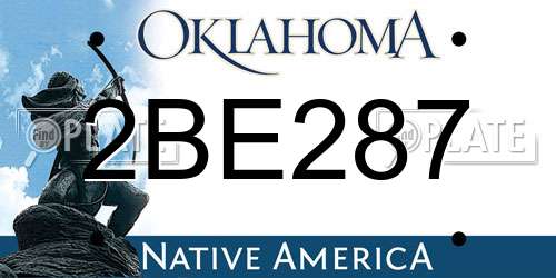 2BE287 Oklahoma License Plate
