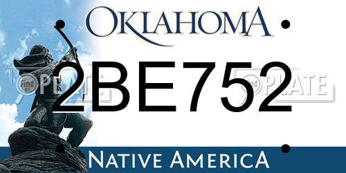 2BE752 Oklahoma License Plate