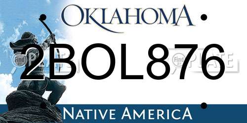 2BOL876 Oklahoma License Plate