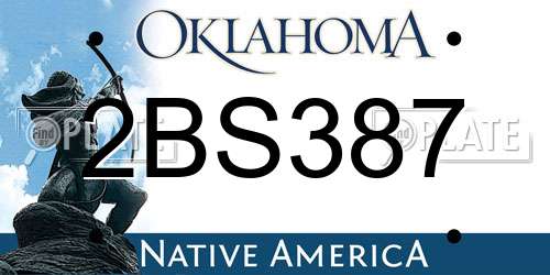 2BS387 Oklahoma License Plate