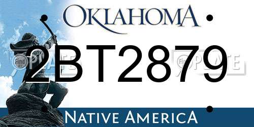 2BT2879 Oklahoma License Plate