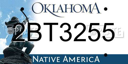 2BT3255 Oklahoma License Plate