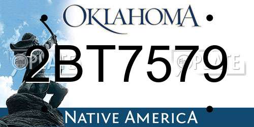 2BT7579 Oklahoma License Plate