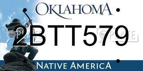 2BTT579 Oklahoma License Plate