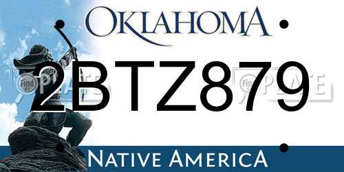 2BTZ879 Oklahoma License Plate