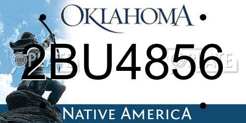2BU4856 Oklahoma License Plate