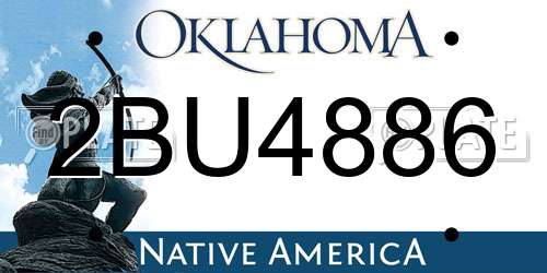 2BU4886 Oklahoma License Plate