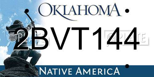 2BVT144 Oklahoma License Plate