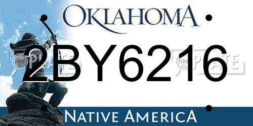 2BY6216 Oklahoma License Plate
