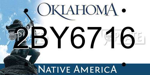 2BY6716 Oklahoma License Plate