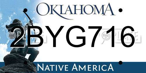 2BYG716 Oklahoma License Plate
