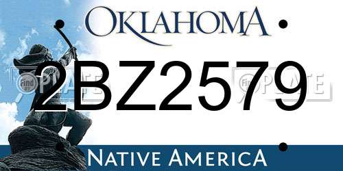 2BZ2579 Oklahoma License Plate