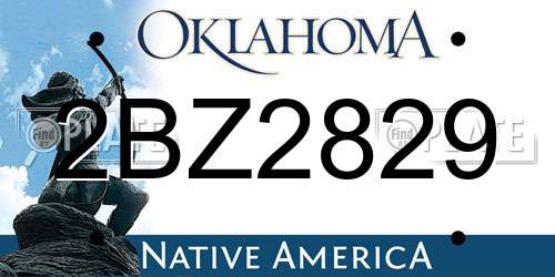 2BZ2829 Oklahoma License Plate
