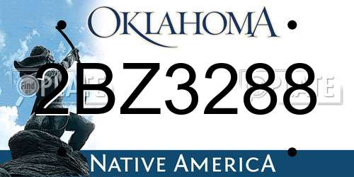2BZ3288 Oklahoma License Plate
