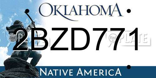 2BZD771 Oklahoma License Plate