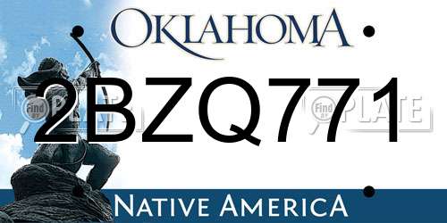 2BZQ771 Oklahoma License Plate