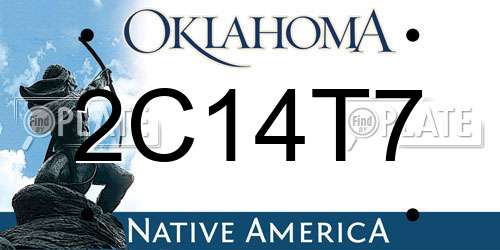2C14T7 Oklahoma License Plate