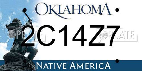2C14Z7 Oklahoma License Plate