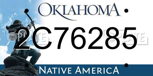 2C76285 Oklahoma License Plate