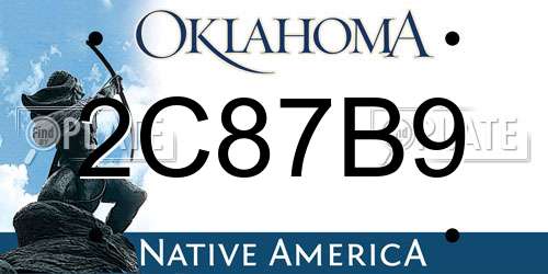 2C87B9 Oklahoma License Plate