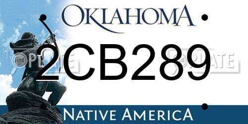 2CB289 Oklahoma License Plate