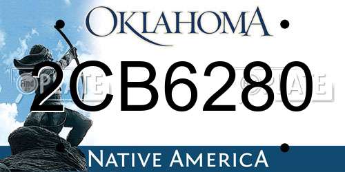 2CB6280 Oklahoma License Plate