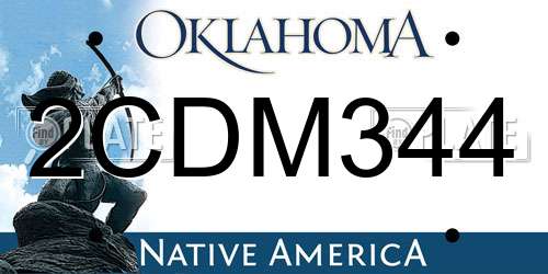 2CDM344 Oklahoma License Plate
