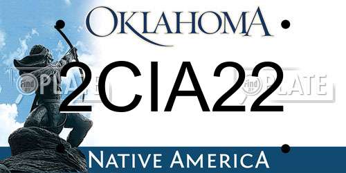 2CIA22 Oklahoma License Plate