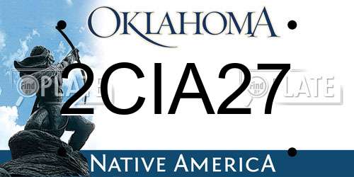2CIA27 Oklahoma License Plate