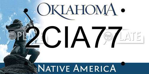 2CIA77 Oklahoma License Plate
