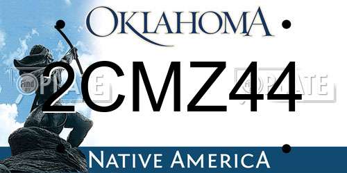 2CMZ44 Oklahoma License Plate