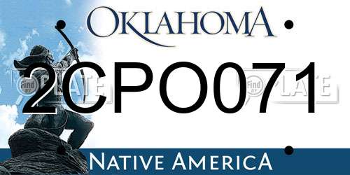 2CPO071 Oklahoma License Plate