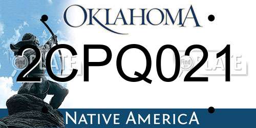 2CPQ021 Oklahoma License Plate
