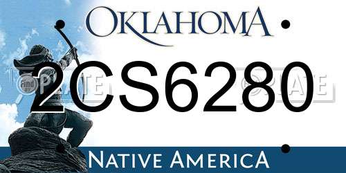 2CS6280 Oklahoma License Plate