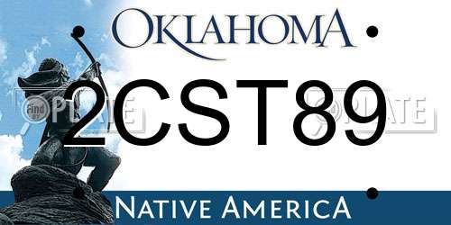 2CST89 Oklahoma License Plate